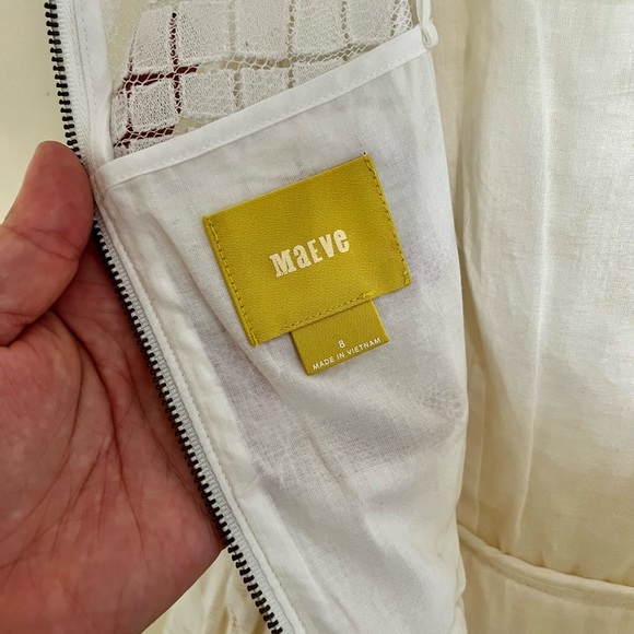 NWT Anthropologie Maeve Pina White Lace Dress Sz 8 - Picture 7 of 7